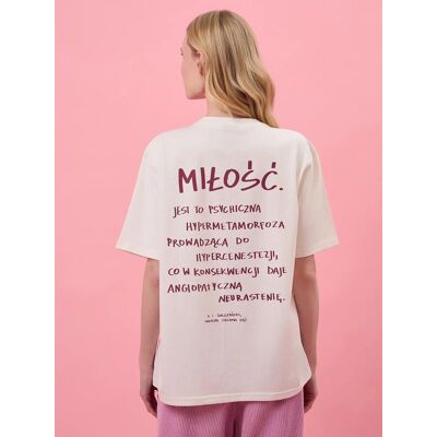 Nadwyraz.com MIŁOŚĆ / Konstanty Ildefons Gałczyński / koszulka oversize unisex / złamana biel M Nadwyraz.com MIŁOŚĆ / Konstanty Ildefons Gałczyński / koszulka oversize unisex / złamana biel M