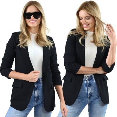inna (Inny) modna MARYNARKA damska Żakiet Czarny Włoska Narzutka Elegancka Luźna XL/42 inna (Inny) modna MARYNARKA damska Żakiet Czarny Włoska Narzutka Elegancka Luźna XL/42