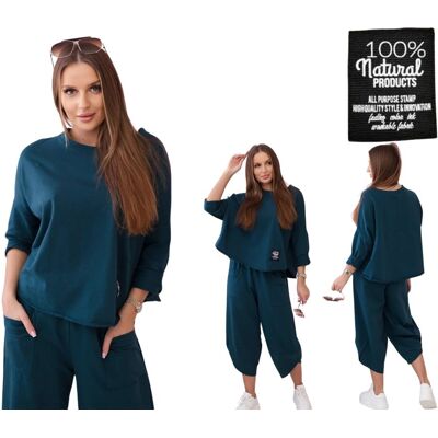 Kesi Morski komplet bawełniany damski: bluza oversize i spodnie Kesi Morski komplet bawełniany damski: bluza oversize i spodnie