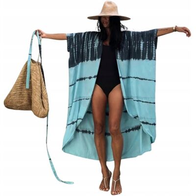 Inny producent Narzutka plażowa długa kimono tunika pareo boho sukienka lekka zwiewna lato Inny producent Narzutka plażowa długa kimono tunika pareo boho sukienka lekka zwiewna lato
