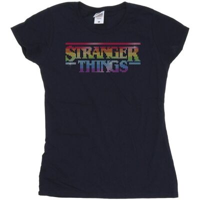 Netflix Koszulka Damska / Damska Stranger Things Rainbow Dot Logo Cotton T-Shirt (M / Granatowy) Netflix Koszulka Damska / Damska Stranger Things Rainbow Dot Logo Cotton T-Shirt (M / Granatowy)