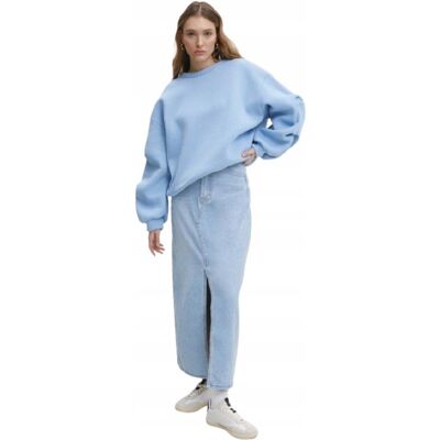 Inny producent NIEBIESKA BLUZA DAMSKA Z BAWEŁNY GŁADKA S/M 1I4A Inny producent NIEBIESKA BLUZA DAMSKA Z BAWEŁNY GŁADKA S/M 1I4A