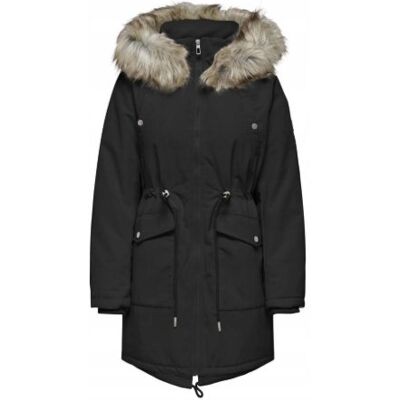 ONLY CZARNA ZIMOWA PARKA Z KAPTUREM I FUTERKIEM DAMSKA L J7A ONLY CZARNA ZIMOWA PARKA Z KAPTUREM I FUTERKIEM DAMSKA L J7A