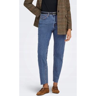 Inny producent ONLY JEANSY MOM JEANS GRANATOWE Z PRZETARCIAMI I SUROWYM DOŁEM 33/32 7BA Inny producent ONLY JEANSY MOM JEANS GRANATOWE Z PRZETARCIAMI I SUROWYM DOŁEM 33/32 7BA