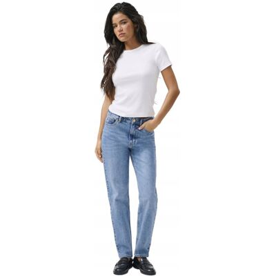 ONLY JEANSY PROSTE ŚREDNI STAN NIEBIESKIE Z PRZETARCIEM 31/34 6BA ONLY JEANSY PROSTE ŚREDNI STAN NIEBIESKIE Z PRZETARCIEM 31/34 6BA