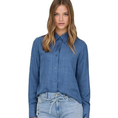 ONLY - KOSZULA DAMSKA - ONLBETTY MELLI LS SHIRT WVN 15369949 MEDIUM BLUE DEN/MELANGE S ONLY - KOSZULA DAMSKA - ONLBETTY MELLI LS SHIRT WVN 15369949 MEDIUM BLUE DEN/MELANGE S