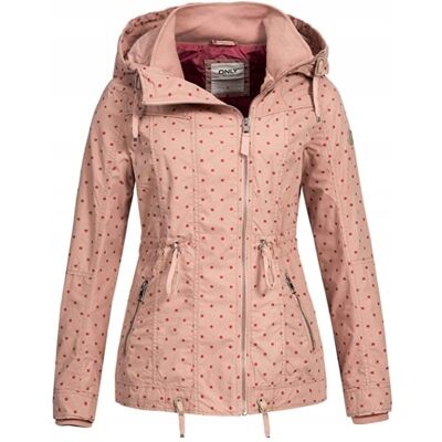 Only Kurtka Parka Damska w Kropki Różowa S Włd Only Kurtka Parka Damska w Kropki Różowa S Włd