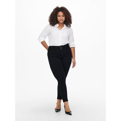 Inny producent ONLY PLUS SIZE CZARNE SPODNIE JEANSOWE RURKI Z GUZIKAMI 48/32 16EA Inny producent ONLY PLUS SIZE CZARNE SPODNIE JEANSOWE RURKI Z GUZIKAMI 48/32 16EA