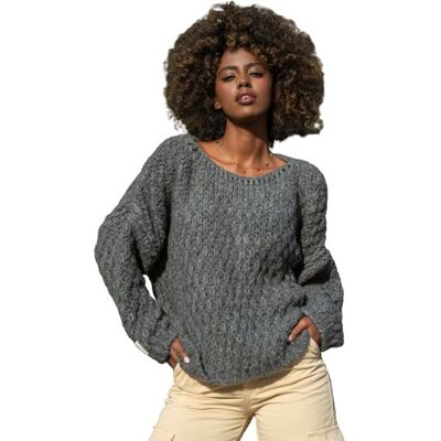 Fobya OVERSIZOWY SWETER MIĘKKA PRZĘDZA 36/38 SZARY Fobya OVERSIZOWY SWETER MIĘKKA PRZĘDZA 36/38 SZARY