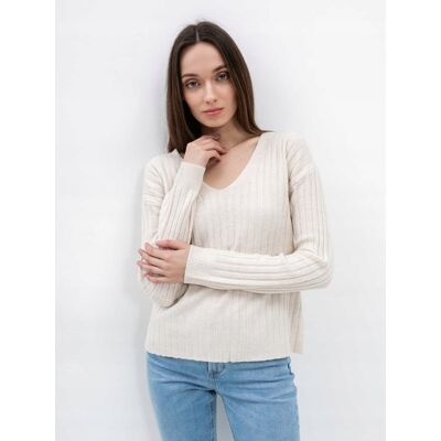 pieces - Paita pcCava Rib LS Reversible Knit - Biały - 36 Kobieta Sweter pieces - Paita pcCava Rib LS Reversible Knit - Biały - 36 Kobieta Sweter