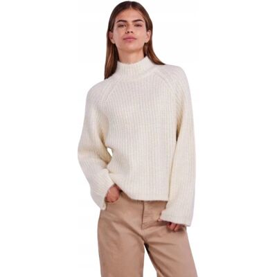 PIECES SWETER DAMSKI BIAŁY GOLF LUŹNY Z DZIANINY XL J5E PIECES SWETER DAMSKI BIAŁY GOLF LUŹNY Z DZIANINY XL J5E