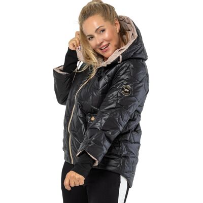 Agrafka Pikowana kurtka zimowa jesienna z kapturem MILANO-3XL Agrafka Pikowana kurtka zimowa jesienna z kapturem MILANO-3XL