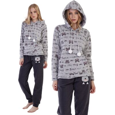 Piżama Damska Dres Vienetta polarowy z kieszeniami XL 42 bluza z kapturem Piżama Damska Dres Vienetta polarowy z kieszeniami XL 42 bluza z kapturem