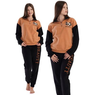 Piżama Damska Dres Vienetta polarowy zimowy z kieszeniami S 36 bluza suwak Piżama Damska Dres Vienetta polarowy zimowy z kieszeniami S 36 bluza suwak