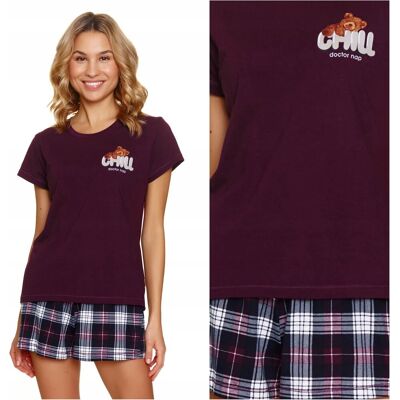 Piżama damska krótki rękaw DOCTOR NAP 7200 burgundy L Piżama damska krótki rękaw DOCTOR NAP 7200 burgundy L