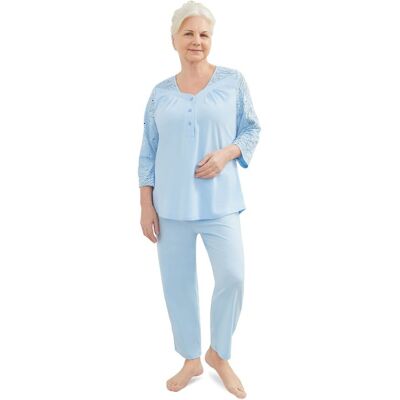 Odzież Martel Piżama Damska M Krótki Rękaw 3/4 Bawełna Elegancka Dwuczęściowa Niebieska Odzież Martel Piżama Damska M Krótki Rękaw 3/4 Bawełna Elegancka Dwuczęściowa Niebieska