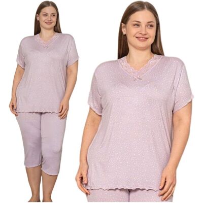 PIŻAMA DAMSKA MORELLA WISKOZA ELEGANCKA PLUS SIZE DUŻE ROZMIARY KRÓTKI RĘKAW SPODNIE 3/4 2XL PIŻAMA DAMSKA MORELLA WISKOZA ELEGANCKA PLUS SIZE DUŻE ROZMIARY KRÓTKI RĘKAW SPODNIE 3/4 2XL