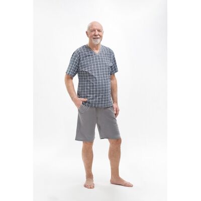 Odzież Martel Piżama Męska M Krótki Rękaw Spodnie Krata Bawełna Dla Taty Dziadka Szara Odzież Martel Piżama Męska M Krótki Rękaw Spodnie Krata Bawełna Dla Taty Dziadka Szara