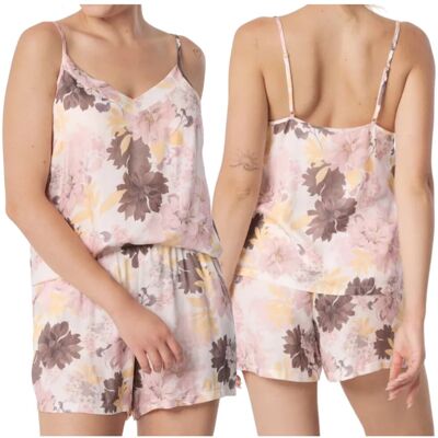 Piżama wygodna szorty top w kwiaty przewiewna Mefemi NANCY PC50 S Piżama wygodna szorty top w kwiaty przewiewna Mefemi NANCY PC50 S