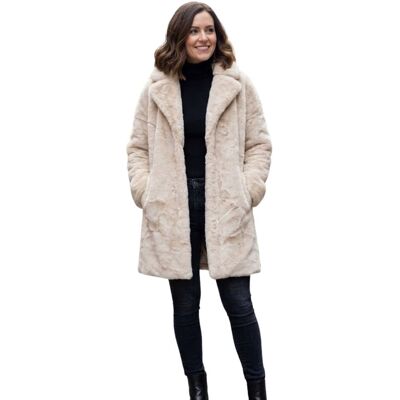 Pozostałe marki Płaszcz damska Karen Millen futrzany przed kolano modny-XL Pozostałe marki Płaszcz damska Karen Millen futrzany przed kolano modny-XL