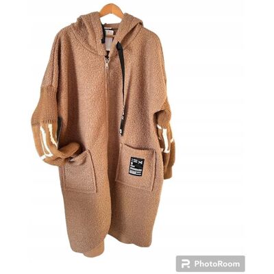 Inny producent Płaszcz Damski Brązowy Wiosenny Rozmiar Uniwersalny (42-48) *Made in Italy* Inny producent Płaszcz Damski Brązowy Wiosenny Rozmiar Uniwersalny (42-48) *Made in Italy*