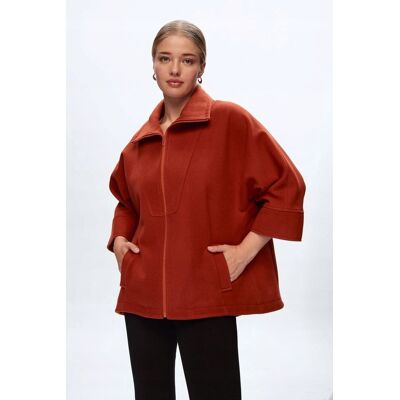 Inny producent PŁASZCZ DAMSKI OVERSIZE Z ZAMKIEM KOLOR RUDY 48 5GA* Inny producent PŁASZCZ DAMSKI OVERSIZE Z ZAMKIEM KOLOR RUDY 48 5GA*
