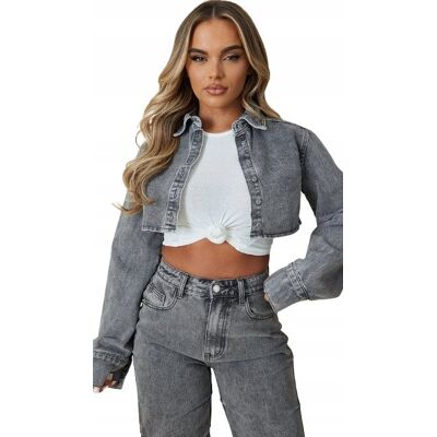 Inny producent PRETTYLITTLETHING KURTKA JEANSOWA SZARA 34 1EGQ Inny producent PRETTYLITTLETHING KURTKA JEANSOWA SZARA 34 1EGQ