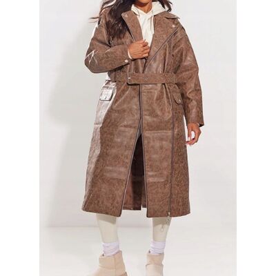 Prettylittlething Płaszcz Damski Brązowy 34 Ere Prettylittlething Płaszcz Damski Brązowy 34 Ere