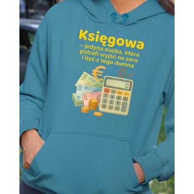 TeeLove Prezent dla Księgowej Śmieszna Bluza z kapturem Niebieska M TeeLove Prezent dla Księgowej Śmieszna Bluza z kapturem Niebieska M