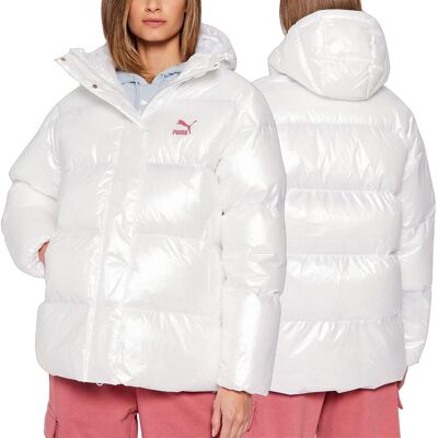 Puma kurtka zimowa damska puchowa perłowa oversize 589584 02 M Puma kurtka zimowa damska puchowa perłowa oversize 589584 02 M