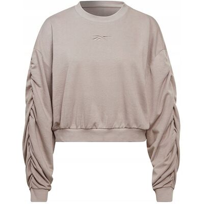 Reebok - BLUZA DAMSKA CROP TOP - S KNIT FASHION COVER UP H51846 BRĄZOWA Reebok - BLUZA DAMSKA CROP TOP - S KNIT FASHION COVER UP H51846 BRĄZOWA