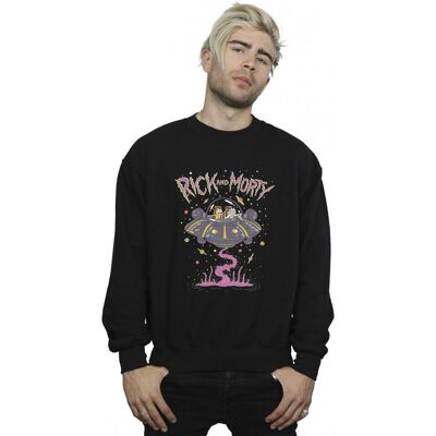 Rick And Morty Męska Różowa Bluza Ze Statkiem Kosmicznym (3XL / Czarny) Rick And Morty Męska Różowa Bluza Ze Statkiem Kosmicznym (3XL / Czarny)