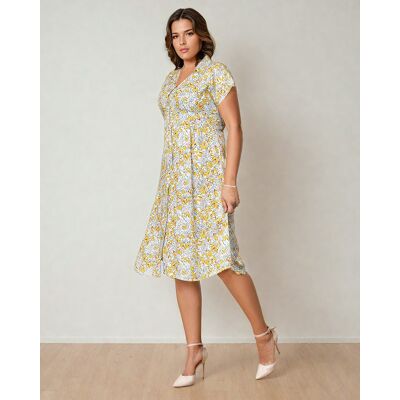 Inny producent Royalfashion Damska sukienka midi w kwiaty-M/L - 39 Inny producent Royalfashion Damska sukienka midi w kwiaty-M/L - 39