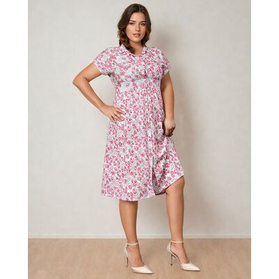 Inny producent Royalfashion Damska sukienka midi w kwiaty-M/L - 39 Inny producent Royalfashion Damska sukienka midi w kwiaty-M/L - 39