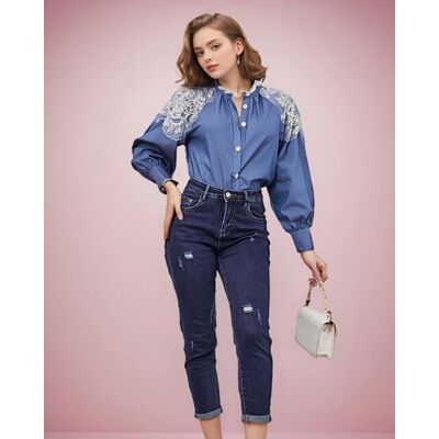 Inny producent Royalfashion Koszula damska z cyrkoniami-Uniwersalny Inny producent Royalfashion Koszula damska z cyrkoniami-Uniwersalny