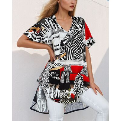 Inny producent Royalfashion Wzorzysta damska tunika-Uniwersalny Inny producent Royalfashion Wzorzysta damska tunika-Uniwersalny