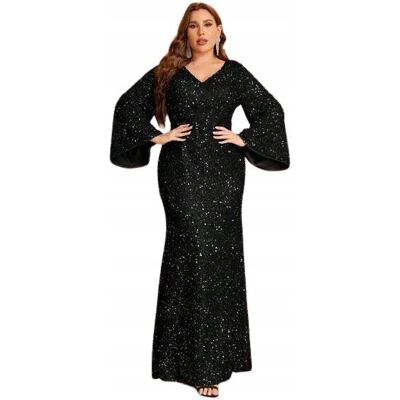 Shein Damska Sukienka Wieczorowa Cekinowa Czarna Plus Size 46 Łuk Shein Damska Sukienka Wieczorowa Cekinowa Czarna Plus Size 46 Łuk