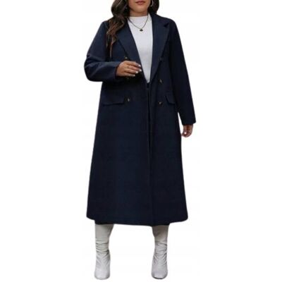 Shein Plu Size Płaszcz Granatowy Długi 44 Łłd Shein Plu Size Płaszcz Granatowy Długi 44 Łłd