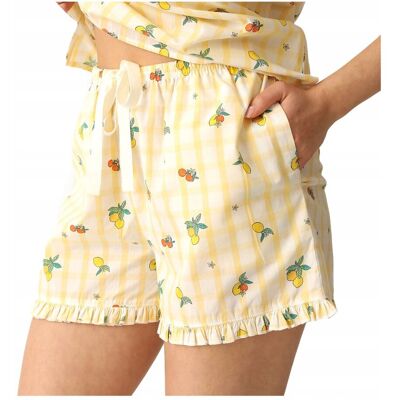 Inny producent Spodenki damskie bawełniane szorty letnie w cytryny luźne Naviale XXL Inny producent Spodenki damskie bawełniane szorty letnie w cytryny luźne Naviale XXL