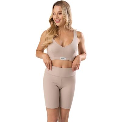BABELL Spodenki damskie biker shorts kolarki z wysokim stanem kod 3006 taupe L BABELL Spodenki damskie biker shorts kolarki z wysokim stanem kod 3006 taupe L