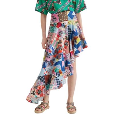Spódnica damska Desigual Charlotte asymetryczna z falbankami -XS Spódnica damska Desigual Charlotte asymetryczna z falbankami -XS