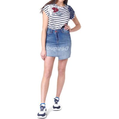 Spódnica damska Desigual Fal Log jeansowa mini asymetryczna-W26 Spódnica damska Desigual Fal Log jeansowa mini asymetryczna-W26