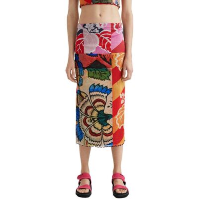Spódnica damska Desigual x Christian Lacroix Bell midi wzorzysta-XS Spódnica damska Desigual x Christian Lacroix Bell midi wzorzysta-XS