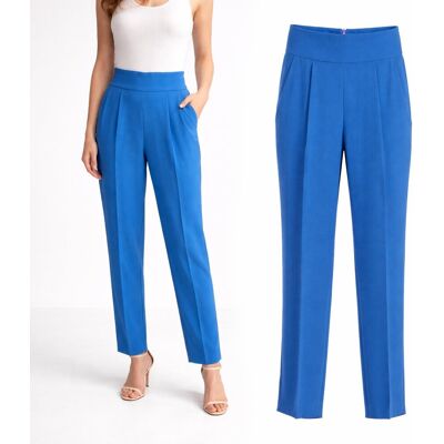 Inny producent Spodnie Damskie Cygaretki Proste Eleganckie Wizytowe Niebieskie EDAN L Inny producent Spodnie Damskie Cygaretki Proste Eleganckie Wizytowe Niebieskie EDAN L