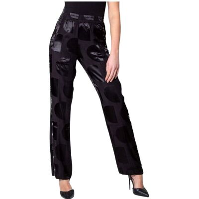 Spodnie damskie Desigual Agrinio satynowe czarne -XS Spodnie damskie Desigual Agrinio satynowe czarne -XS