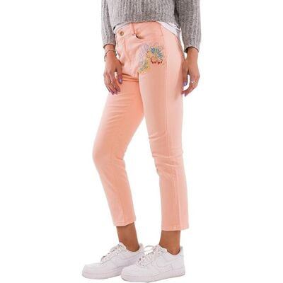 Spodnie damskie Desigual Coral jeansowe skinny z haftami-W26 Spodnie damskie Desigual Coral jeansowe skinny z haftami-W26