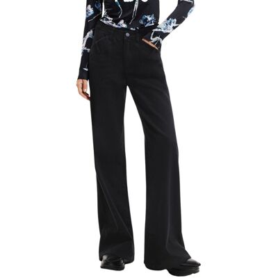 Spodnie damskie Desigual Kafka dzwony czarne-XS Spodnie damskie Desigual Kafka dzwony czarne-XS