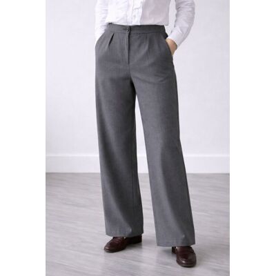 PINK BOX Spodnie damskie eleganckie szerokie nogawki szare M PINK BOX Spodnie damskie eleganckie szerokie nogawki szare M