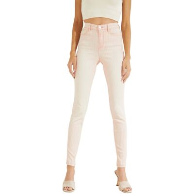 Spodnie damskie Guess 1981 Pinstripe Skinny jeansowe w paski-W26 Spodnie damskie Guess 1981 Pinstripe Skinny jeansowe w paski-W26