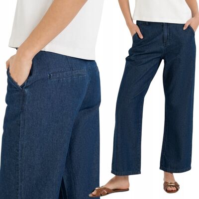 SPODNIE DAMSKIE JEANSOWE WYSOKI STAN CASUAL WYGODNE MORAJ 36 DARK BLUE SPODNIE DAMSKIE JEANSOWE WYSOKI STAN CASUAL WYGODNE MORAJ 36 DARK BLUE